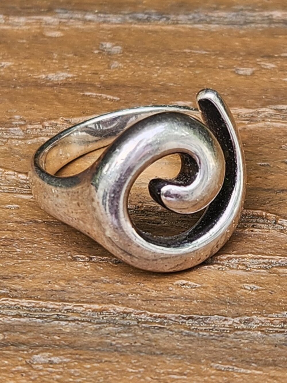 RLM Sterling Silver SWIRL RING, SIZE 8, Modernist 925
